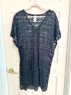 Black time and tru swim cover up